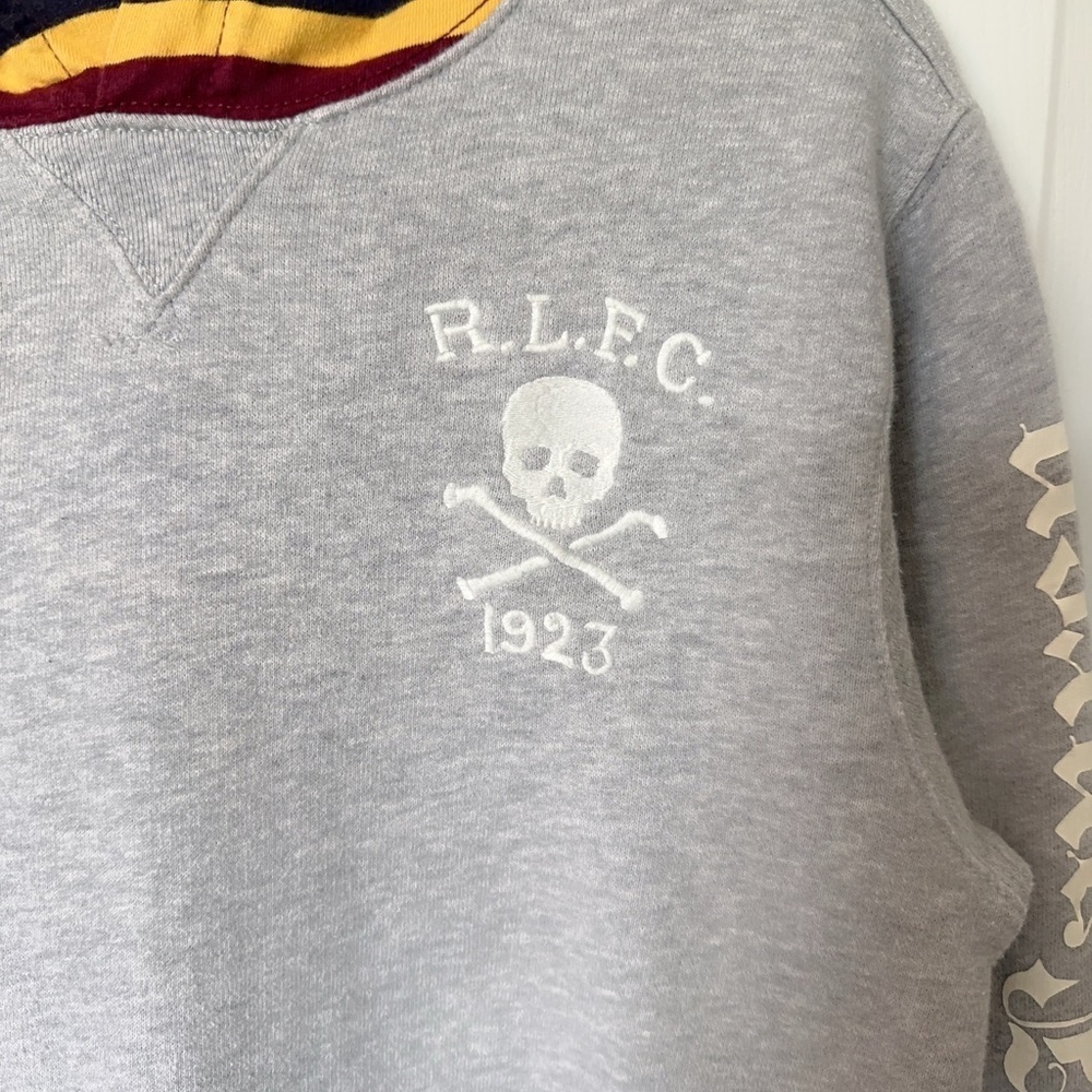 Polo by Ralph Lauren Gray Top with Maroon and Yellow Accents - Picture 2 of 11